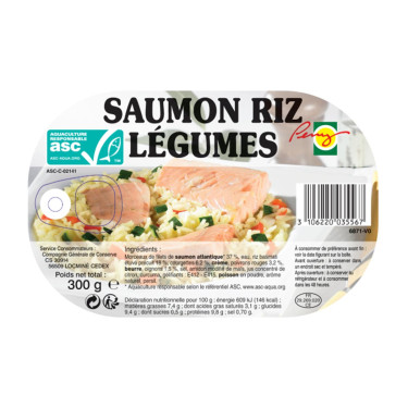 Zalm, rijst en groenten