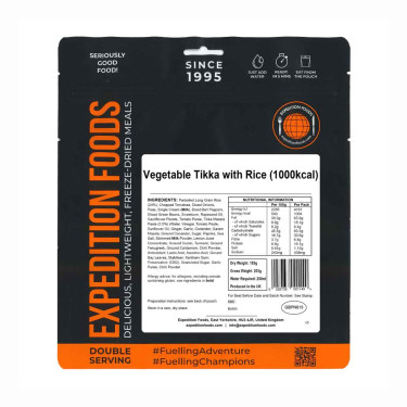 Legumes tikka com arroz - Porção dupla