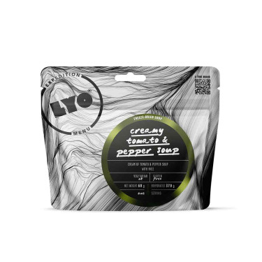 Cremet tomat- og peberfrugtsuppe med ris