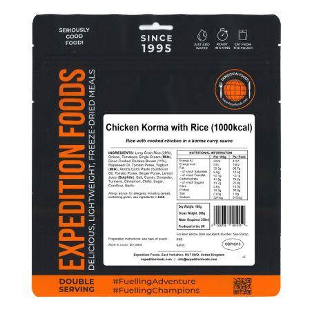 Hähnchen Korma mit Reis - Doppelte Portion