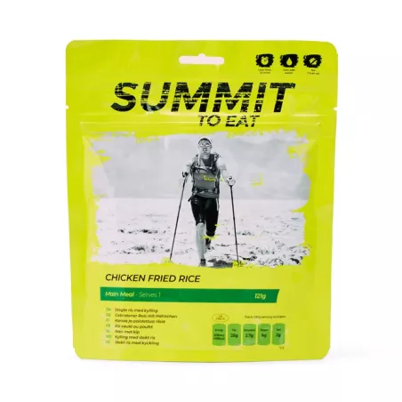 Chicken, fried rice with vegetables