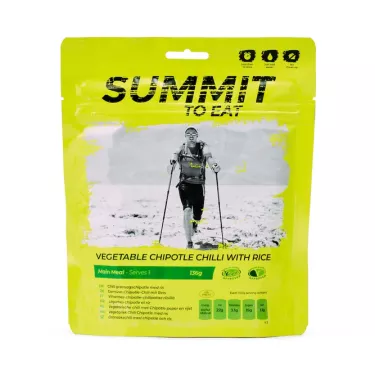 Chile chipotle, verduras y arroz