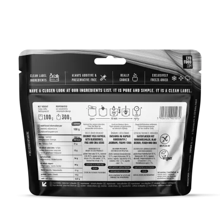 Porridge à la noix de coco, myrtilles, figues et graines de chia