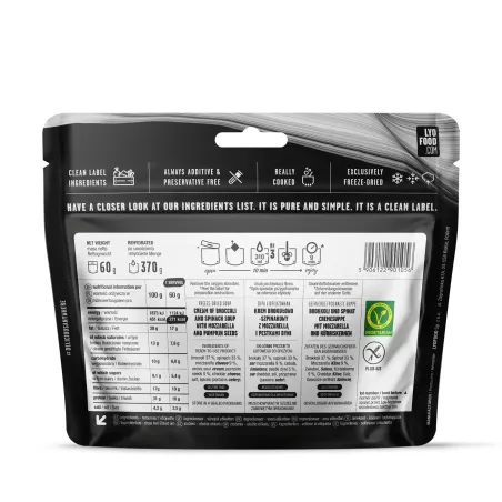 Soupe veloutée de brocoli et épinards à la mozzarella et aux graines de potiron