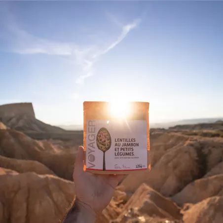 Lentilles au jambon et petits légumes
