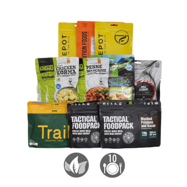 10 100% natural freeze dried food meals