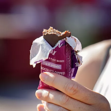 Bio-Proteinriegel Moonvalley - Himbeere mit Schokoladenüberzug