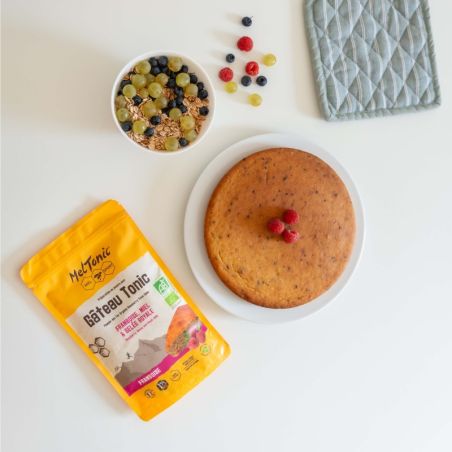 Organic energy cake Meltonic - Raspberry and honey