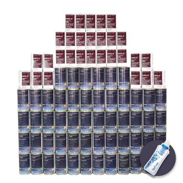 Pack Sobrevivência 3 meses vegetariano - Refeições, Rações compactas, Filtro de água - Armazenamento 15 anos