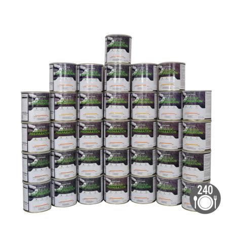 Kit Sopravvivenza 4 Mesi - 240 Pasti - Conservazione 25 Anni
