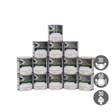 Pack survival 1 month - 30 breakfasts, 60 meals, 30 desserts - 25 year shelf life