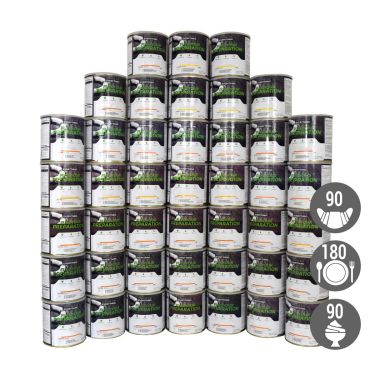 Kit Sopravvivenza 3 Mesi - 90 Colazioni, 180 Pasti, 90 Dessert - Conservazione 25 Anni