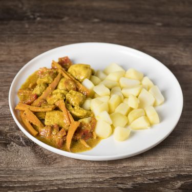 Tajine di pollo al limone candito e patate