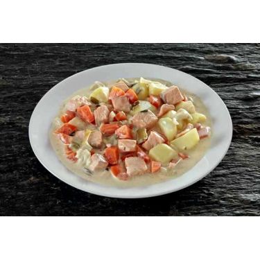 Blanquette de salmão com batatas