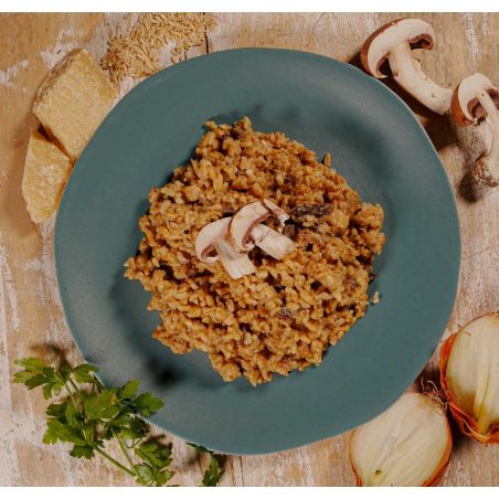 Bio-Vollkornreis-Risotto mit Pilzen