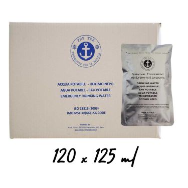 Acqua potabile in busta - 5 anni - 24 x 125 ml (3 L) x5