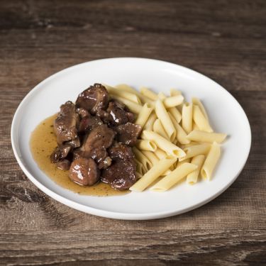 Varkensvlees met karamel en aardappelen