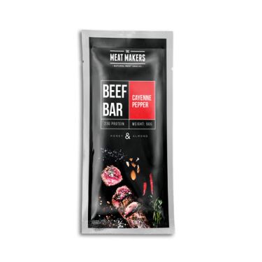Beef bar - Kuivattu naudanliha Cayenne-pippurilla, hunajalla ja manteleilla - 50 g