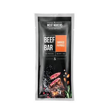 Beef bar - Carne de vaca seca com pimentão fumado, amêndoas e cranberries - 50 g