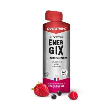 Gel Energix Overstim.s - Larga distancia, BCAA - Frutos rojos