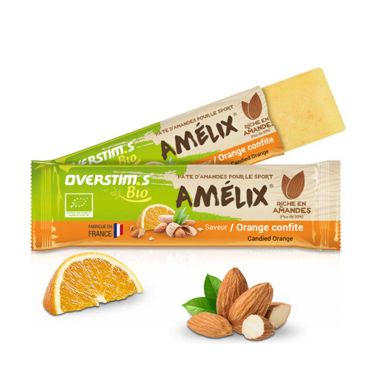 Barrita energética bio Amélix Overstim.s - Pasta de almendras y naranja confitada