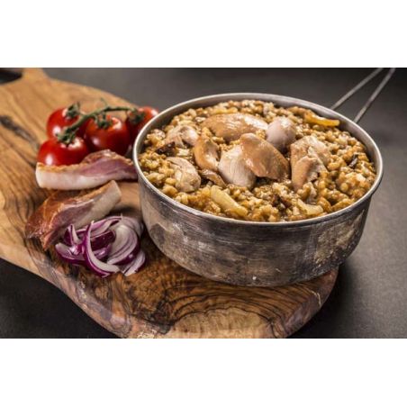 Pollo al riso integrale con pancetta
