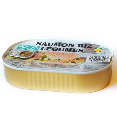 Saumon, riz et légumes