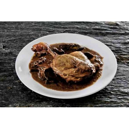 Pato com cogumelos porcini