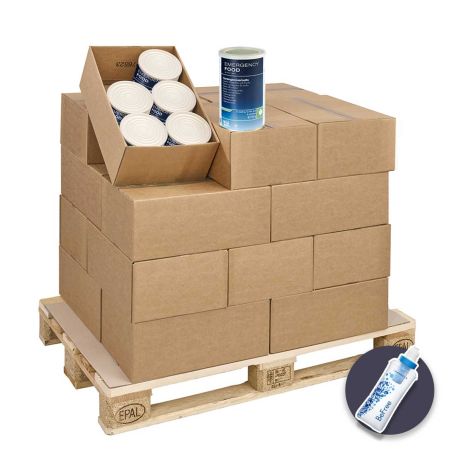 Pack 12-month vegetarian survival - Meals, Compact rations, Water filter - 15 years storage