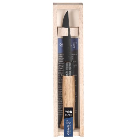 Opinel Messer Nr. 8 Black - Tradition 8,5 cm - Schwarzer Edelstahl, Eiche