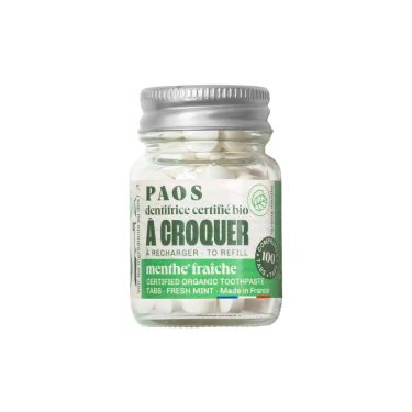 Pasta dentífrica bio mastigável - Menta fresca - 100 pastilhas