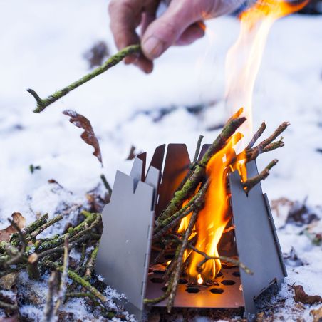 Vargo Hexagon Folding Wood Stove - Stainless Steel