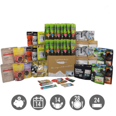 Frysetørret budgetpakke - 14 dage - 2 måltider/dag