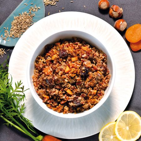 Ensalada de arroz rojo y quinoa