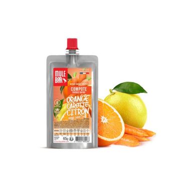 Vegansk energikompot 65g: Appelsin - Gulerod - Citron