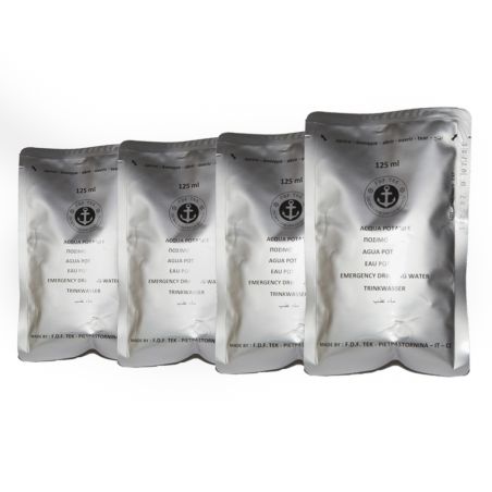 Eau potable en sachet - 5 ans - 0,5 L (4 x 125 ml)