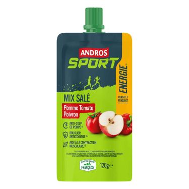 Herzhaftes Energie-Kompott Andros Sport - Apfel, Tomate, Paprika