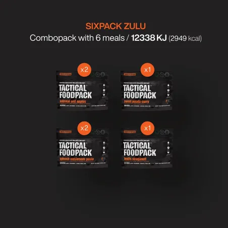 Pack de 6 comidas liofilizadas vegetarianas Tactical Foodpack - Zulu