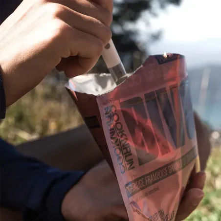 Porridge ecológico de frambuesa y semillas de calabaza