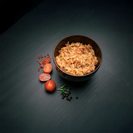 Maiale sfilacciato e riso
