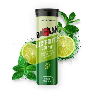Tube de pastilles électrolytes Baouw - Citron vert, menthe