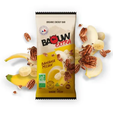 Økologisk energibar Baouw Extra - Banan, pekan