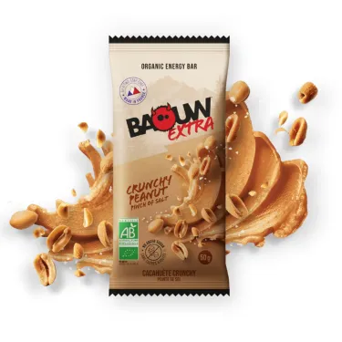 Barre énergétique bio Baouw Extra - Crunchy peanut