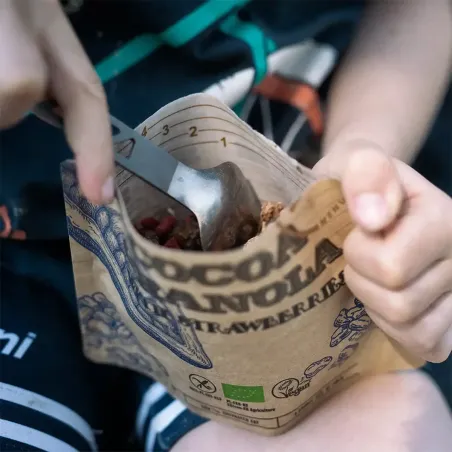 Bio Granola mit Kakao und Erdbeeren