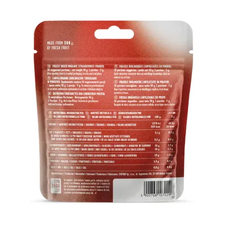 Polvo de fresas ecológicas