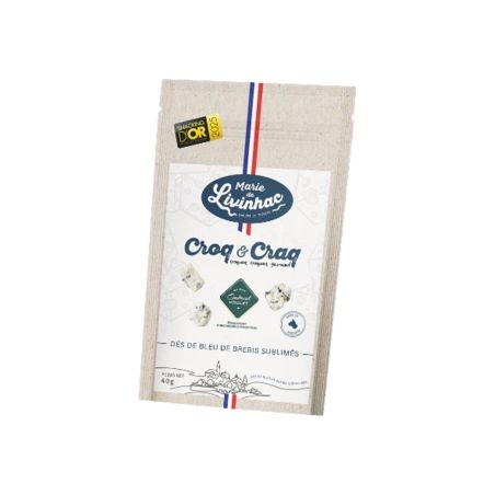 Dados de Roquefort - Queijo azul de ovelha liofilizado - Queijo em snack