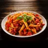 Penne mit Bolognese-Sauce und Parmesan