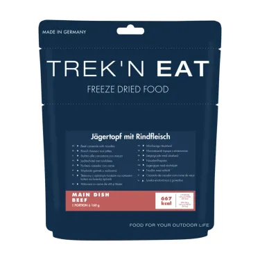 Jægergryde med oksekød og pasta