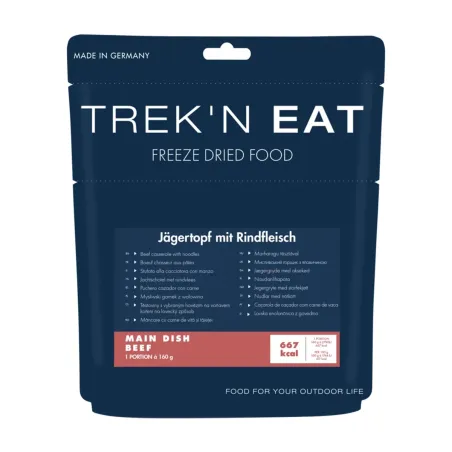 Jægergryde med oksekød og pasta