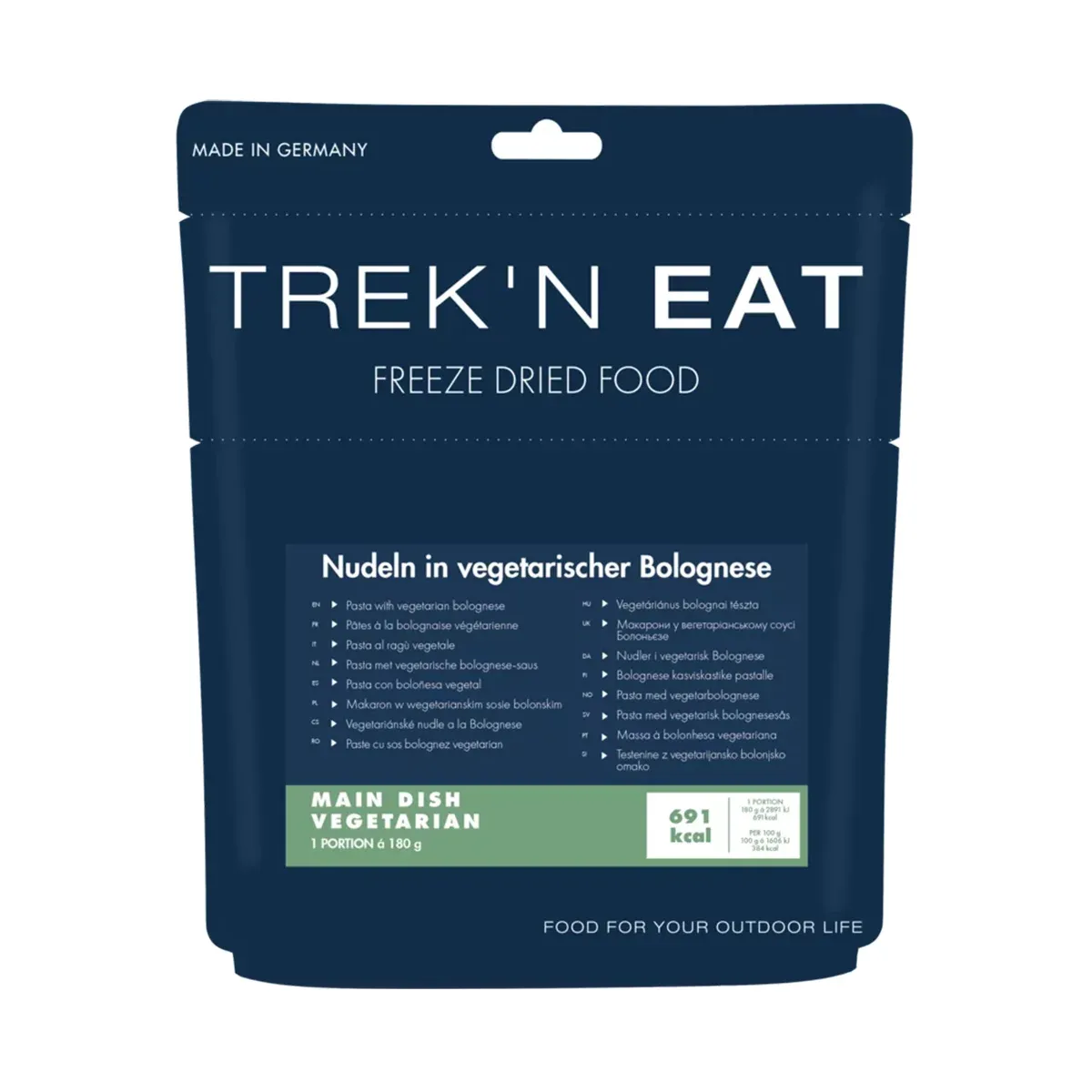 Frysetørret ret Trek'n Eat · Vegetarisk bolognese pasta